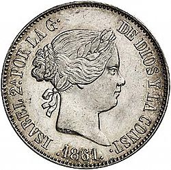 Large Obverse for 10 Reales 1861 coin