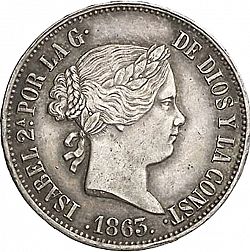 Large Obverse for 10 Reales 1863 coin