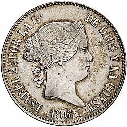 Large Obverse for 10 Reales 1863 coin