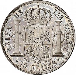 Large Reverse for 10 Reales 1851 coin