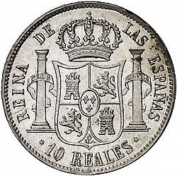 Large Reverse for 10 Reales 1852 coin