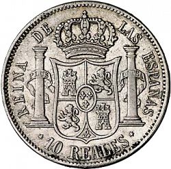 Large Reverse for 10 Reales 1852 coin