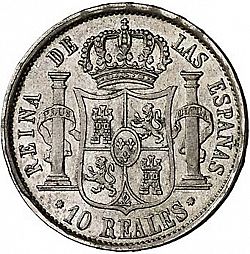 Large Reverse for 10 Reales 1855 coin