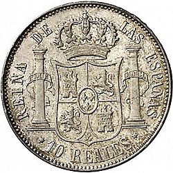 Large Reverse for 10 Reales 1857 coin