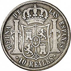 Large Reverse for 10 Reales 1857 coin