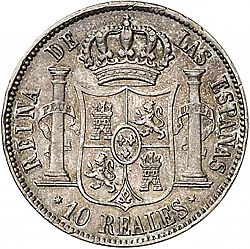 Large Reverse for 10 Reales 1859 coin