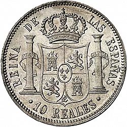 Large Reverse for 10 Reales 1860 coin