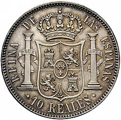Large Reverse for 10 Reales 1860 coin