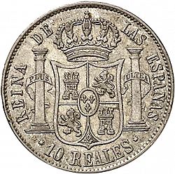 Large Reverse for 10 Reales 1860 coin