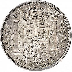 Large Reverse for 10 Reales 1861 coin
