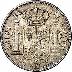 Large Reverse for 10 Reales 1864 coin