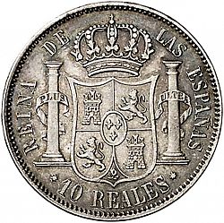 Large Reverse for 10 Reales 1864 coin