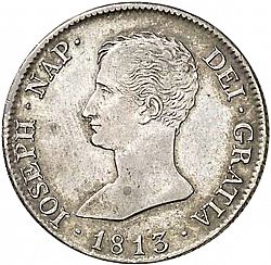 Large Obverse for 10 Reales 1813 coin