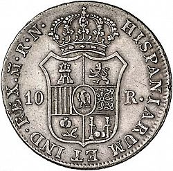 Large Reverse for 10 Reales 1812 coin