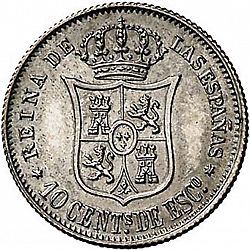 Large Reverse for 10 Céntimos Escudo 1867 coin