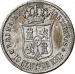 Large Reverse for 10 Céntimos Escudo 1868 coin