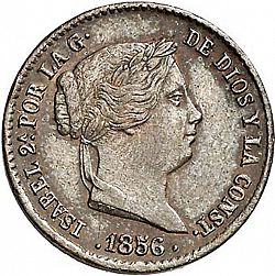 Large Obverse for 10 Céntimos Real 1856 coin