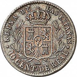 Large Reverse for 10 Céntimos Real 1856 coin