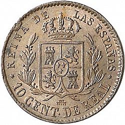 Large Reverse for 10 Céntimos Real 1858 coin