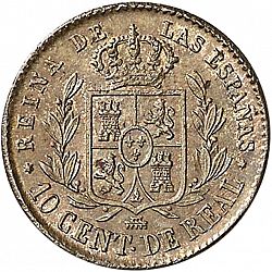 Large Reverse for 10 Céntimos Real 1863 coin