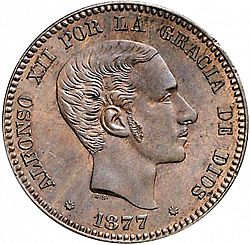 Large Obverse for 10 Céntimos 1877 coin