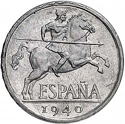 Large Obverse for 10 Céntimos 1940 coin