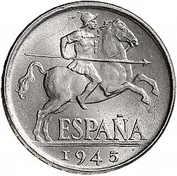 Large Reverse for 10 Céntimos 1945 coin