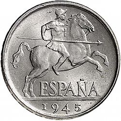 Large Reverse for 10 Céntimos 1945 coin