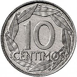 Large Reverse for 10 Céntimos 1959 coin