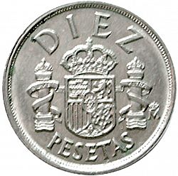 Large Reverse for 10 Pesetas 1983 coin