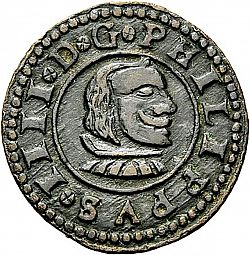 Large Obverse for 16 Maravedies 1662 coin