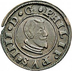 Large Obverse for 16 Maravedies 1665 coin