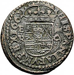 Large Reverse for 16 Maravedies 1662 coin