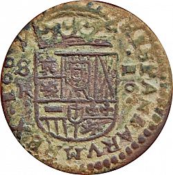 Large Reverse for 16 Maravedies 1662 coin