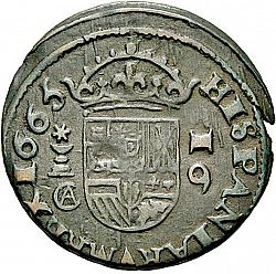 Large Reverse for 16 Maravedies 1665 coin