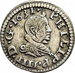 Large Obverse for 17 Maravedies 1631 coin