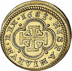 Large Reverse for 1 Escudo 1683 coin
