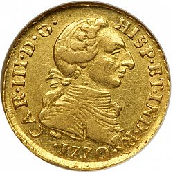 Large Obverse for 1 Escudo 1770 coin