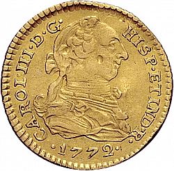 Large Obverse for 1 Escudo 1772 coin
