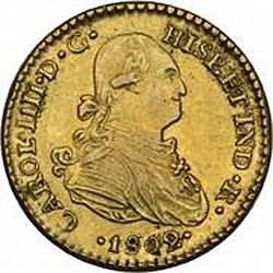Large Obverse for 1 Escudo 1802 coin