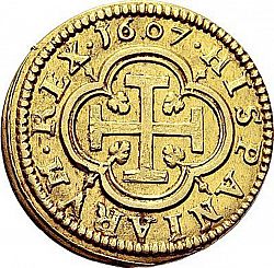 Large Reverse for 1 Escudo 1607 coin