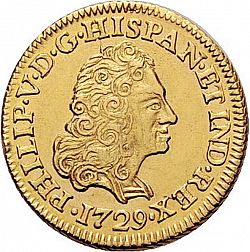 Large Obverse for 1 Escudo 1729 coin