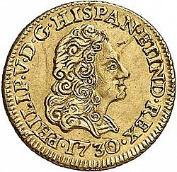 Large Obverse for 1 Escudo 1730 coin