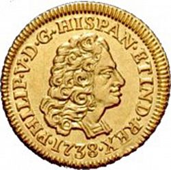 Large Obverse for 1 Escudo 1738 coin