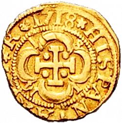 Large Reverse for 1 Escudo 1718 coin