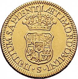 Large Reverse for 1 Escudo 1729 coin