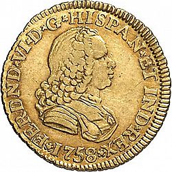 Large Obverse for 1 Escudo 1758 coin