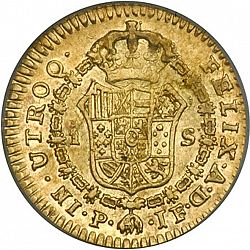Large Reverse for 1 Escudo 1814 coin