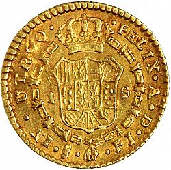 Large Reverse for 1 Escudo 1817 coin