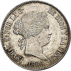 Large Obverse for 1 Escudo 1866 coin